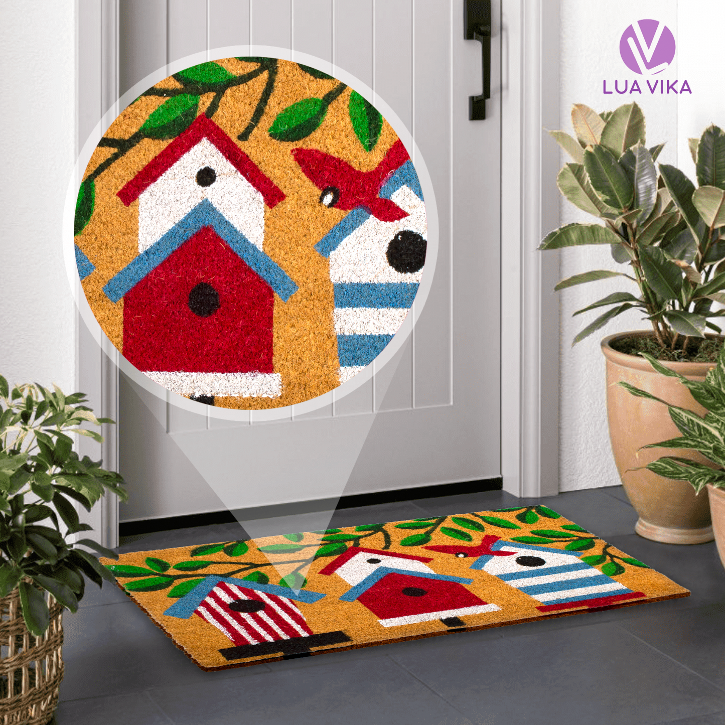Felpudo de coco natural Casas 40x70 cm