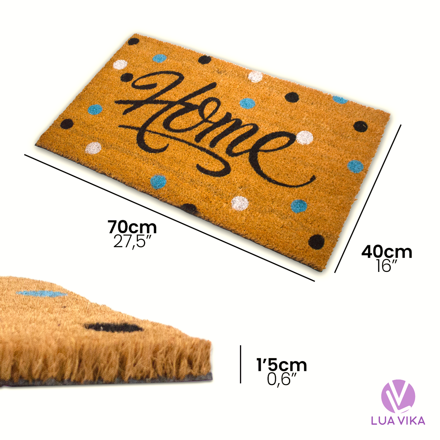 Felpudo de coco natural Home Colours 40x70 cm