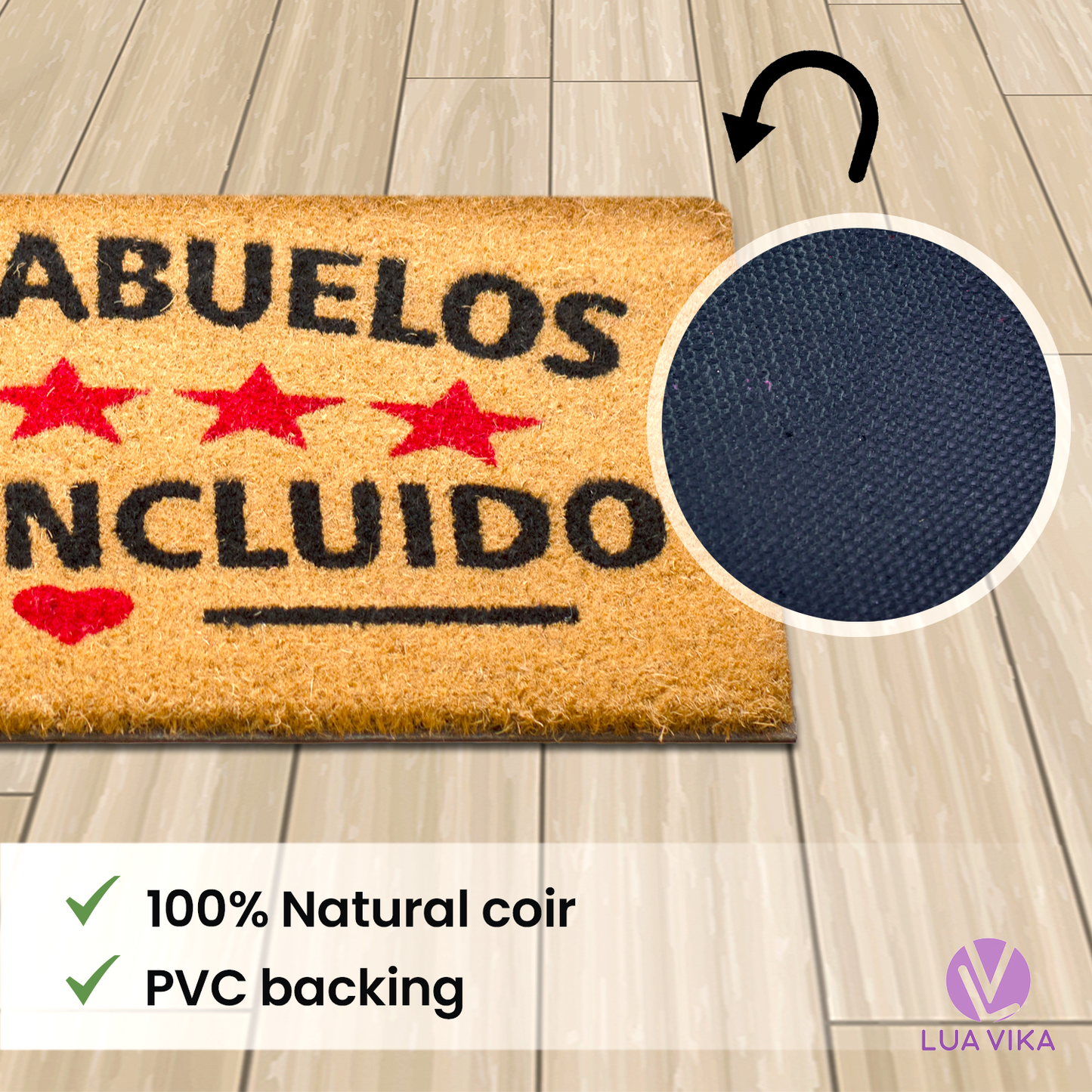 Felpudo de coco natural Abuelos 40x70 cm