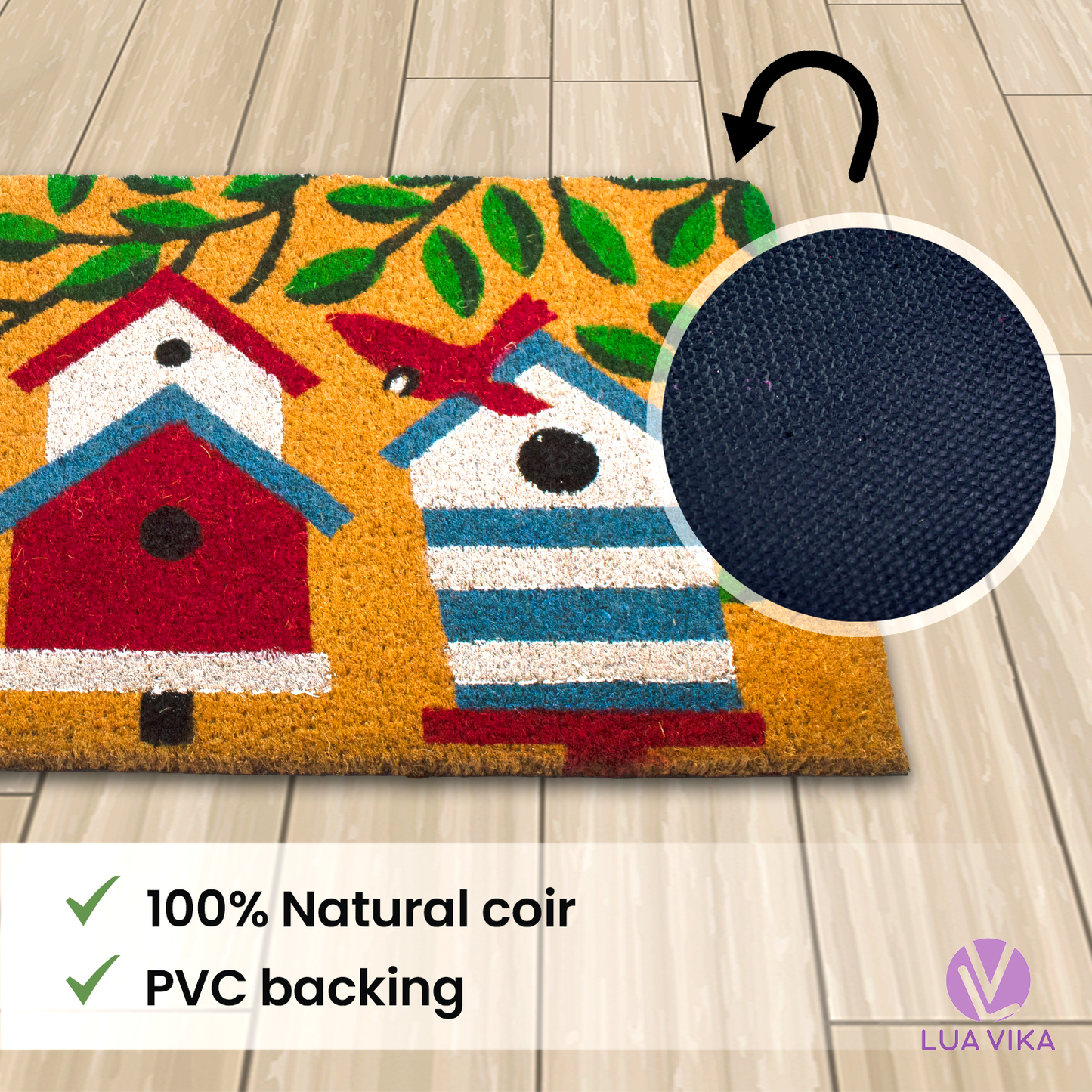 Felpudo de coco natural Casas 40x70 cm