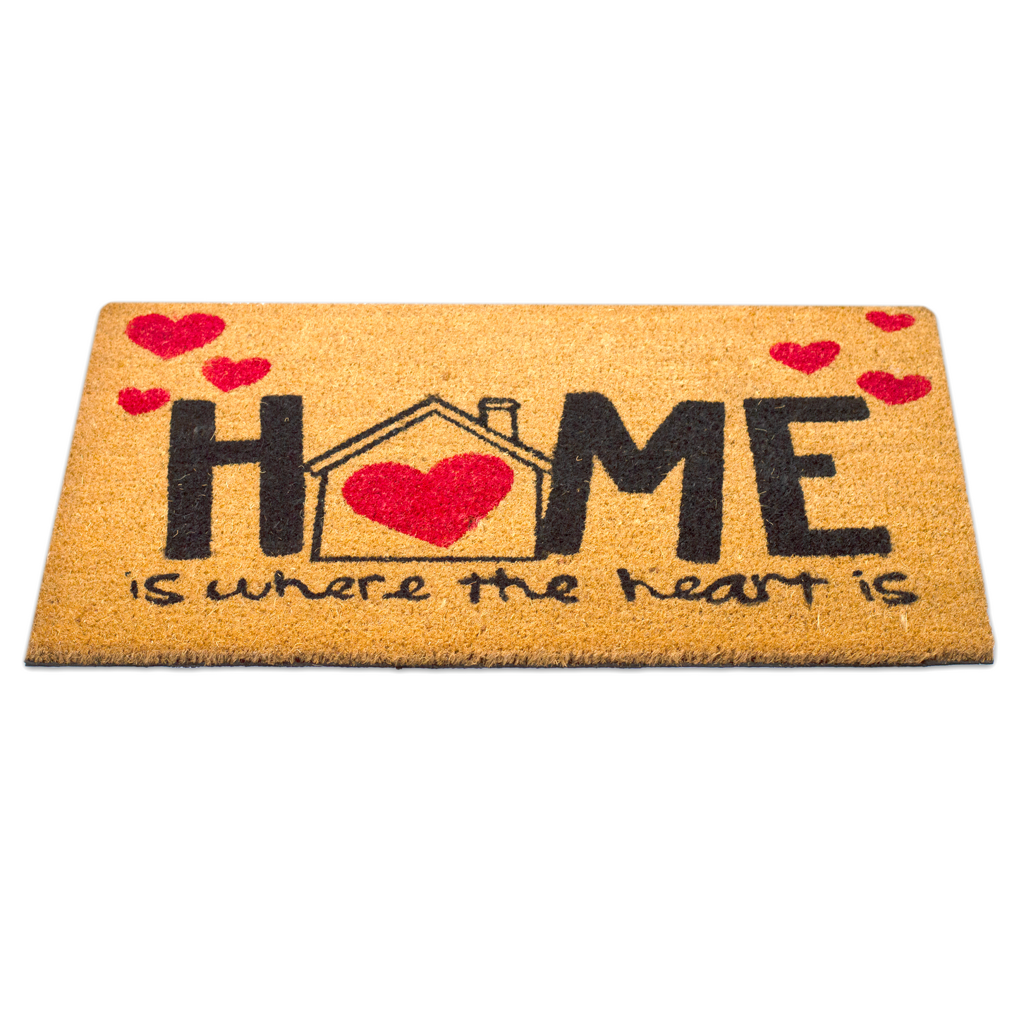Felpudo de coco natural Heart 40x70 cm