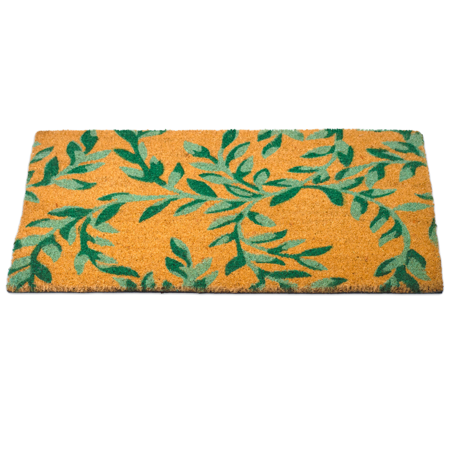 Felpudo de coco natural Green Leaves 40x70 cm