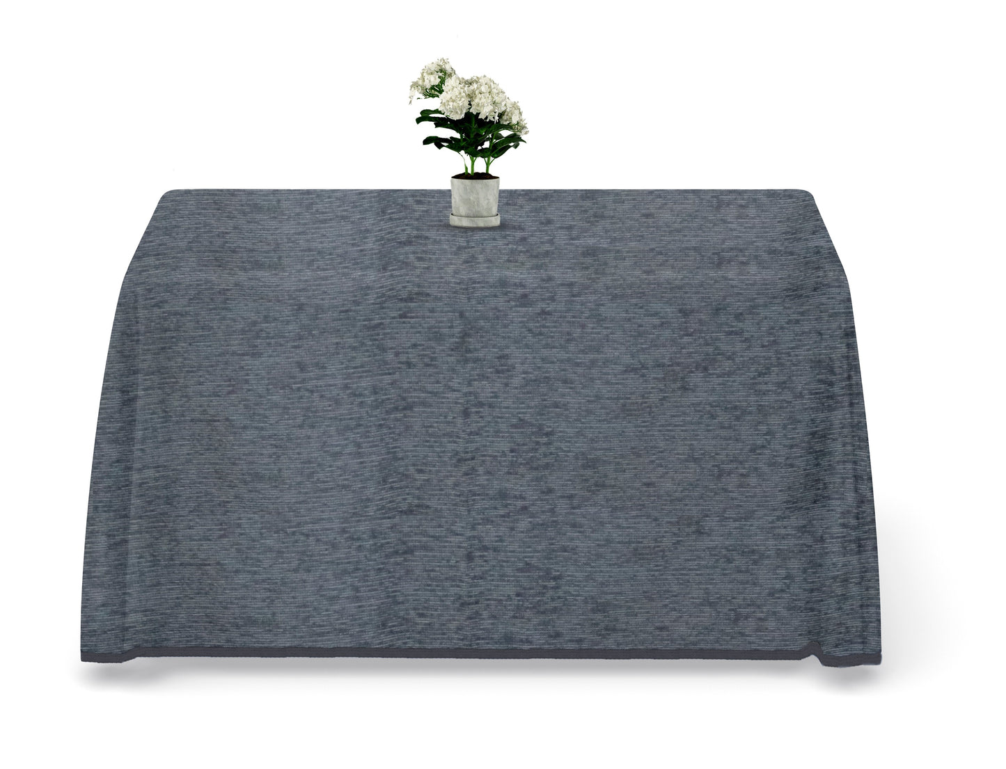 Falda mesa camilla chenilla rectangular, color gris. Medidas: 60x110 cm, 70x120 cm