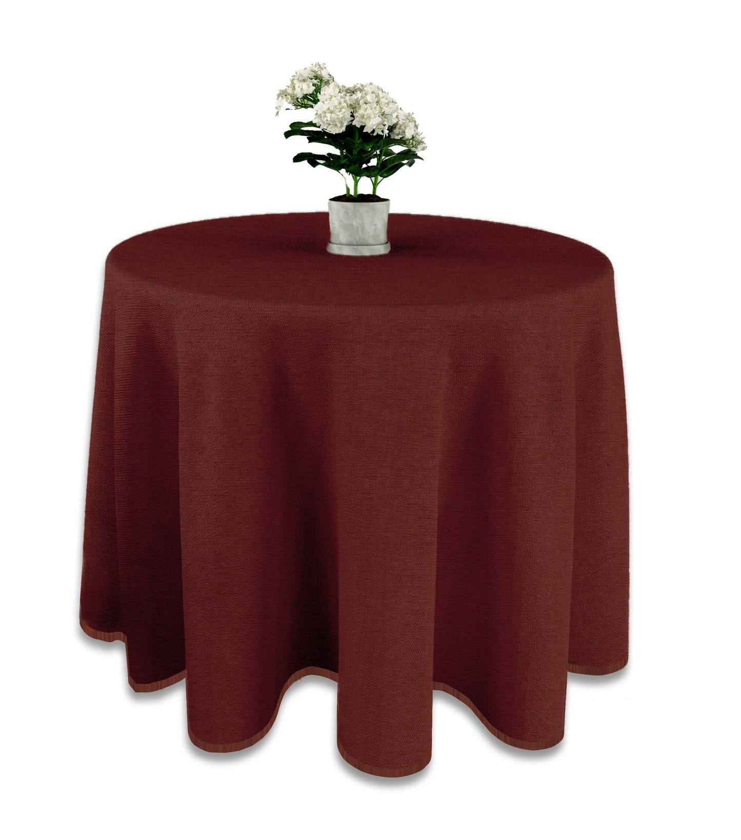 Falda mesa camilla chenilla redonda, color marrón. Medidas: 80 cm, 90 cm, 100 cm