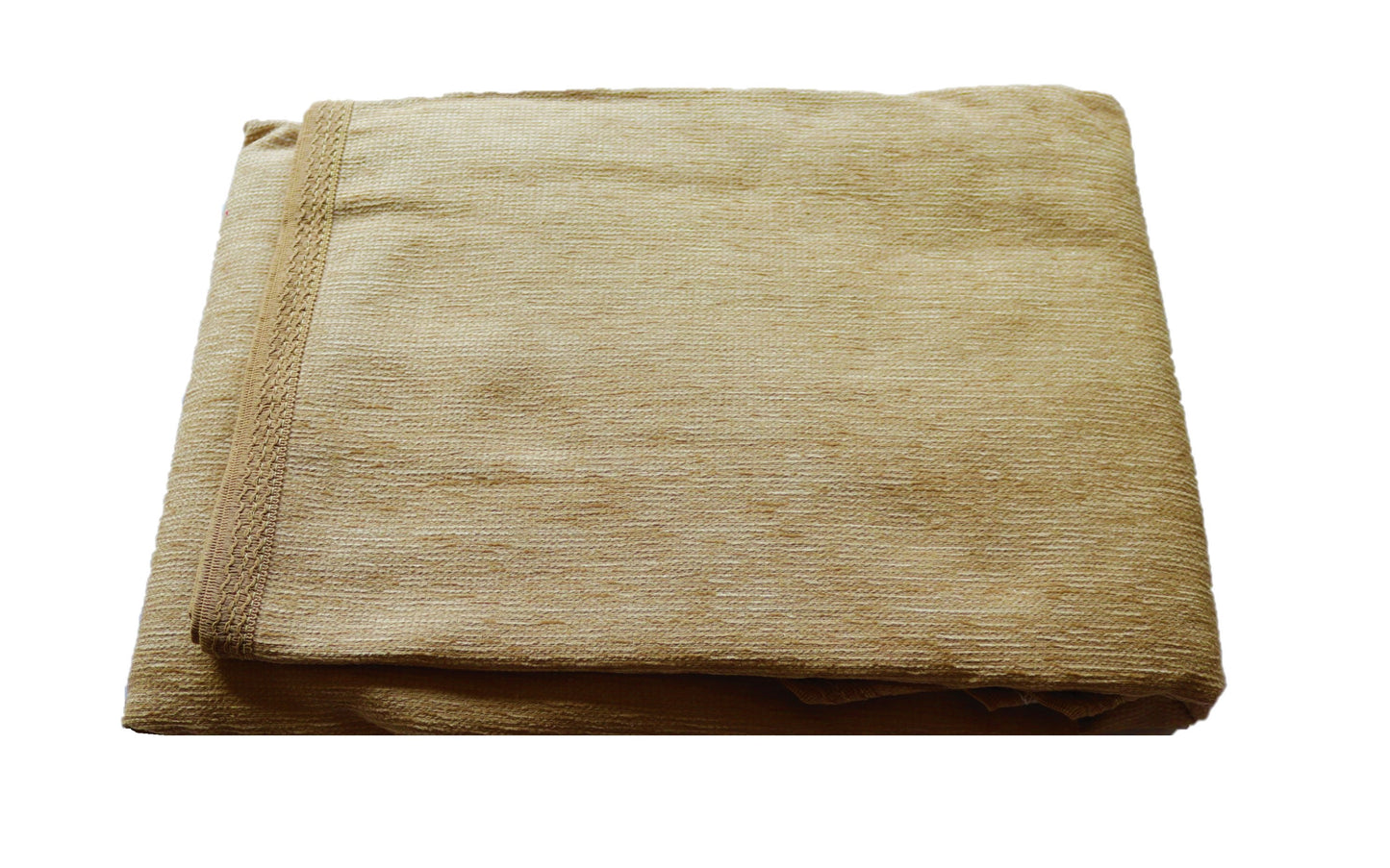 Falda mesa camilla chenilla redonda, color beige. Medidas: 80 cm, 90 cm, 100 cm