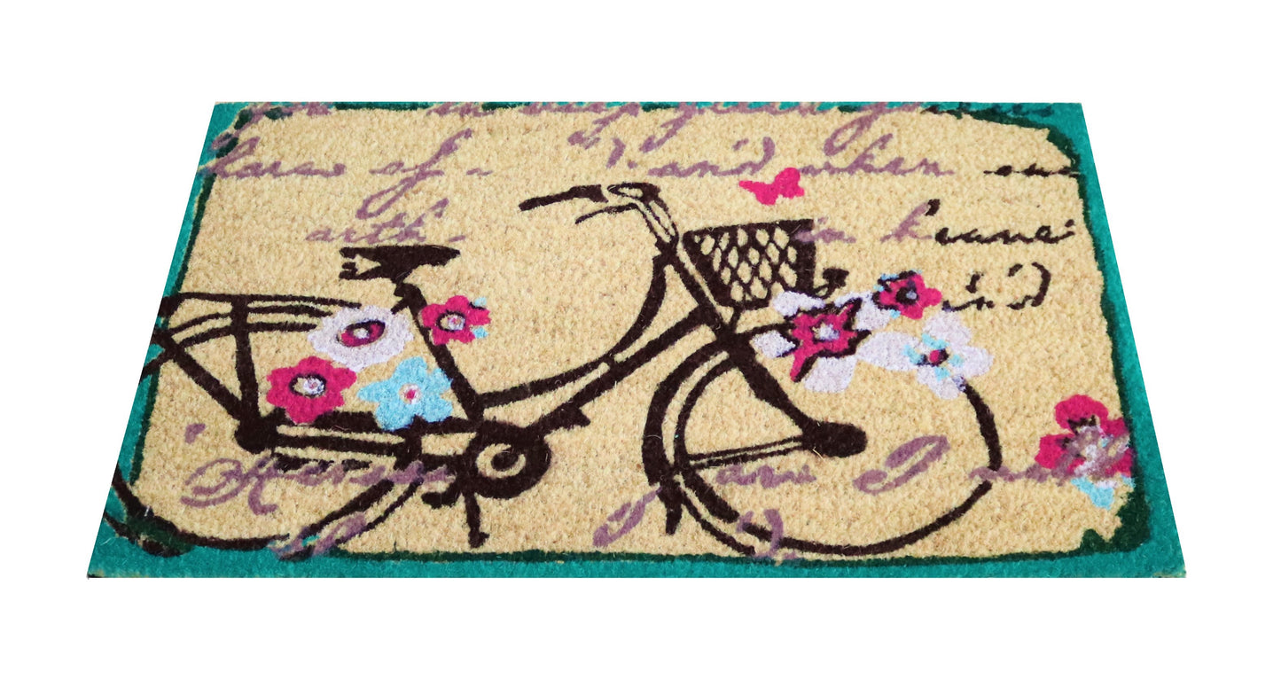 Felpudo de coco natural Bicicleta 40x70 cm