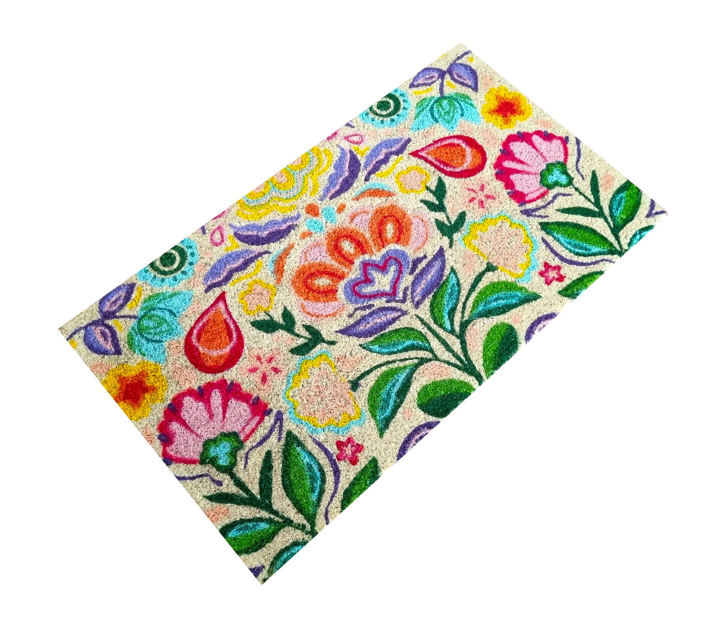 Felpudo de coco natural Dalias 40x70 cm