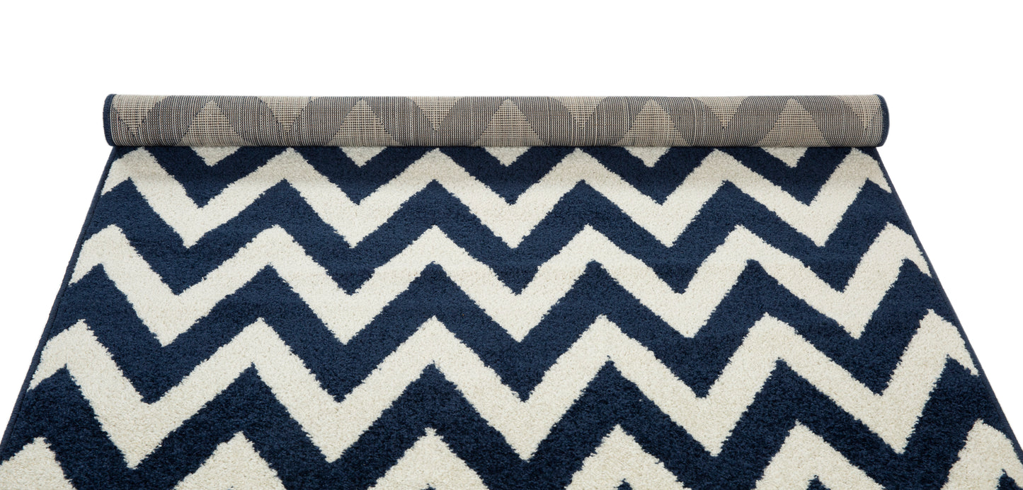 Alfombra de salón y habitación Turín Rayas Azul