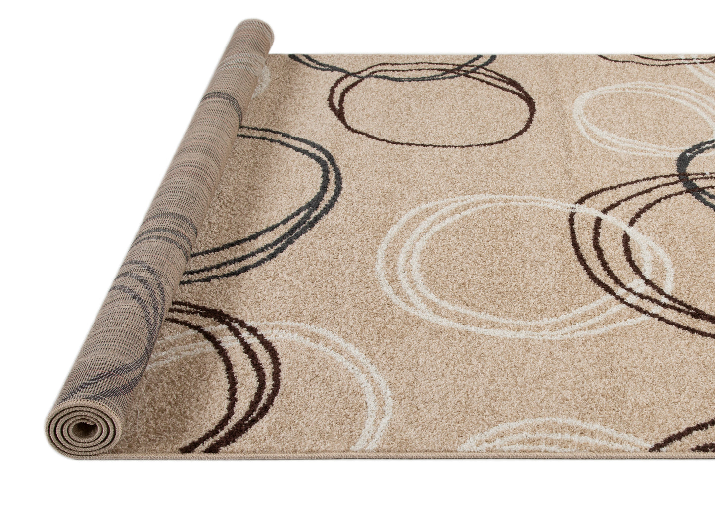 Alfombra de salón y habitación Turín Círculos Beige