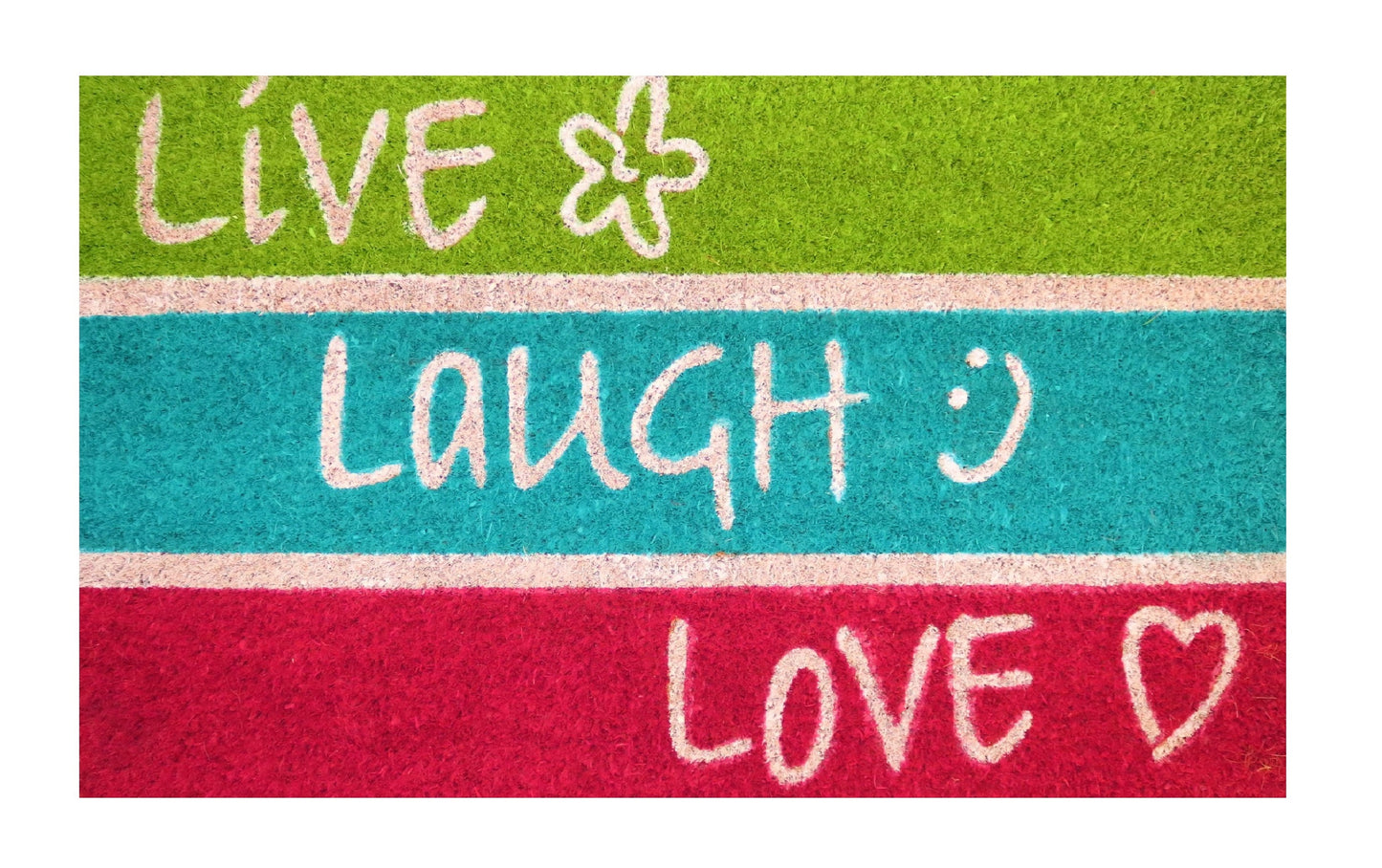 Felpudo de coco natural Live Laugh Love 40x60 cm