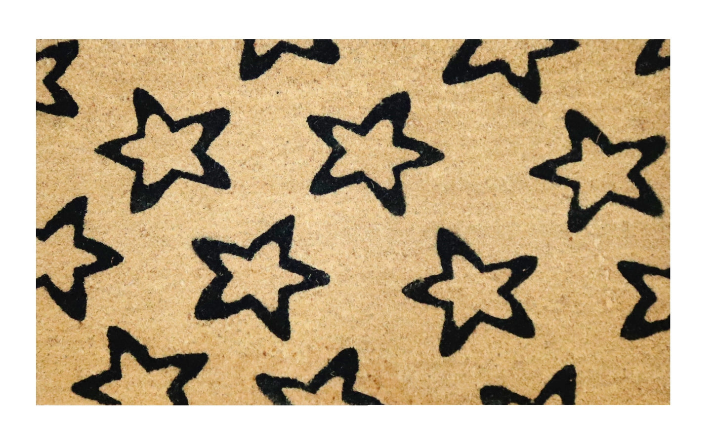 Felpudo de coco natural Estrellas Negras 40x70 cm