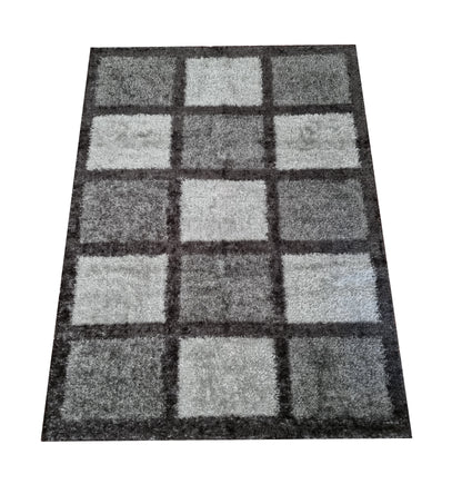 Alfombra de salón y habitación Cuadros Gris