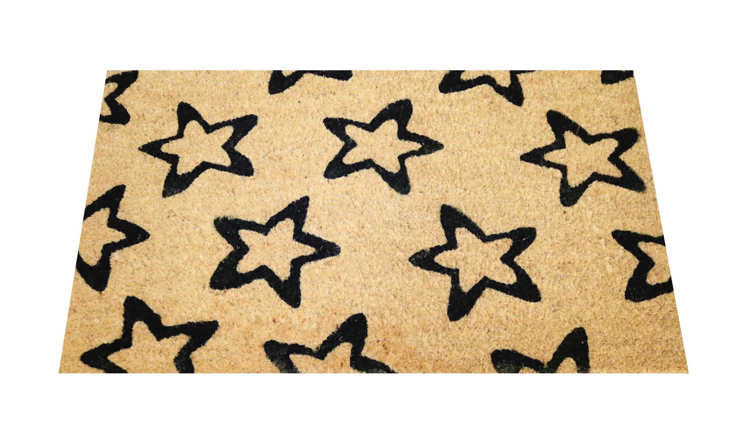 Felpudo de coco natural Estrellas Negras 40x70 cm