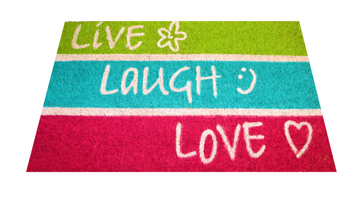 Felpudo de coco natural Live Laugh Love 40x60 cm