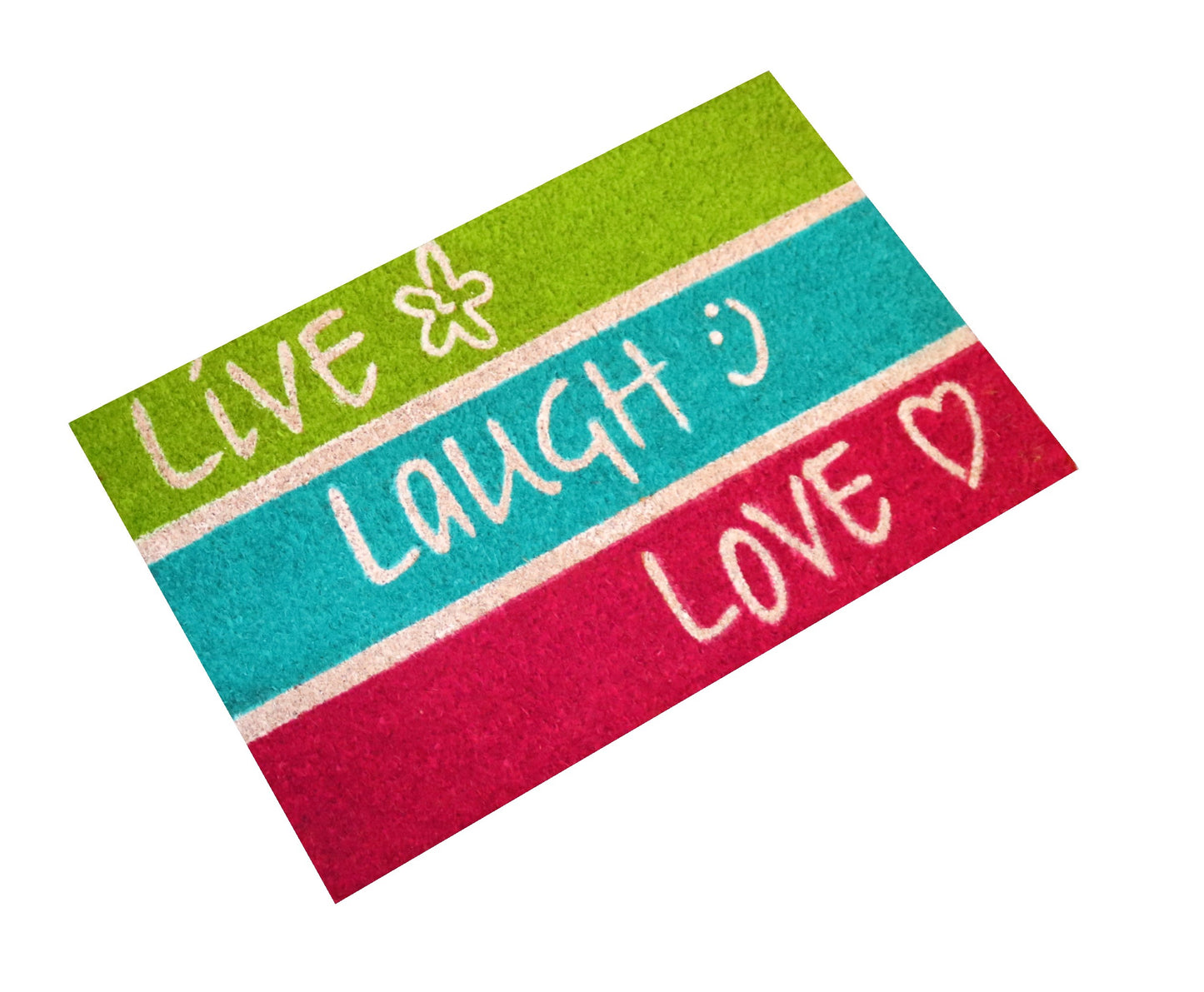 Felpudo de coco natural Live Laugh Love 40x60 cm