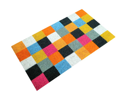 Felpudo de coco natural Squares 40x70 cm