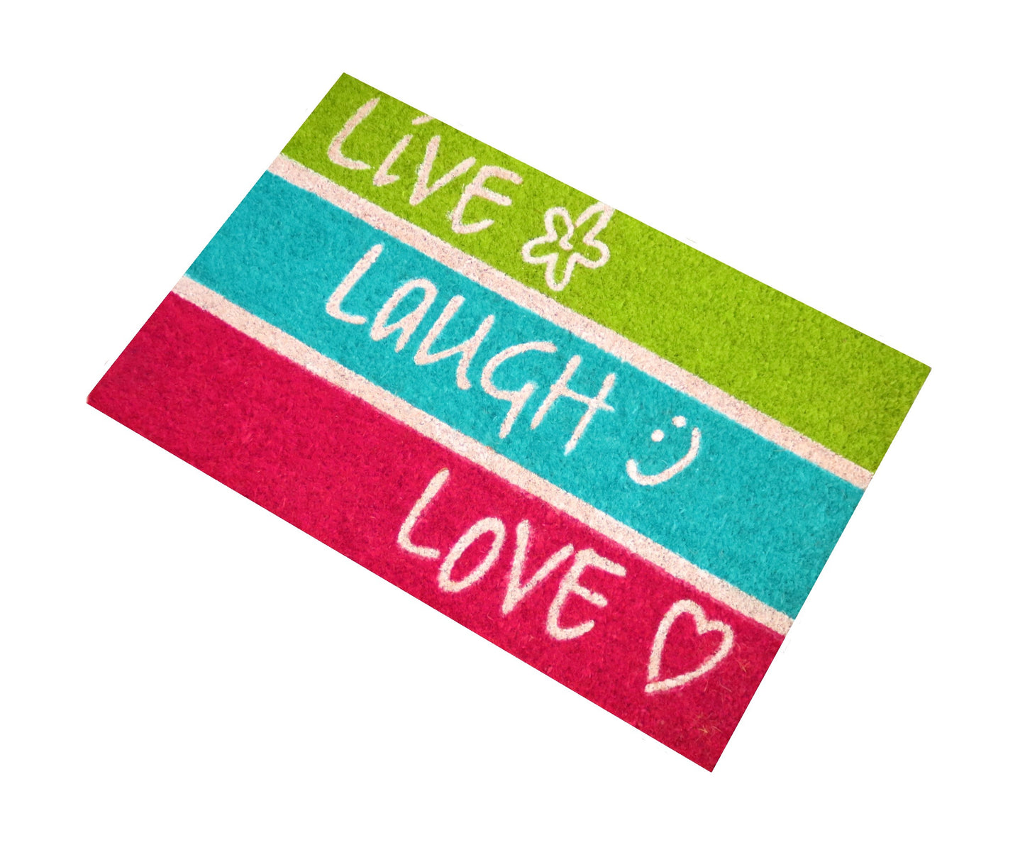 Felpudo de coco natural Live Laugh Love 40x60 cm