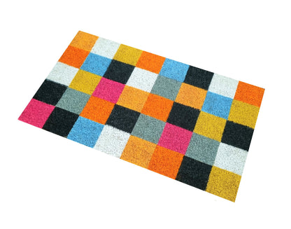 Felpudo de coco natural Squares 40x70 cm