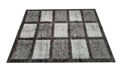 Alfombra de salón y habitación Cuadros Gris