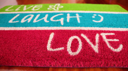 Felpudo de coco natural Live Laugh Love 40x60 cm