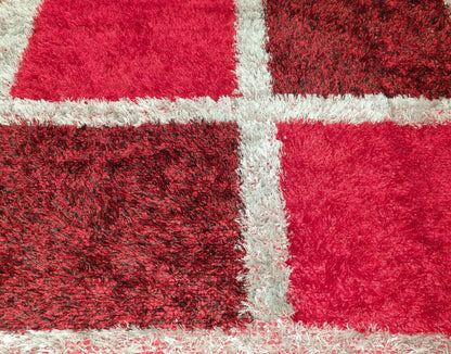 Alfombra de salón y habitación Cuadros Rojos