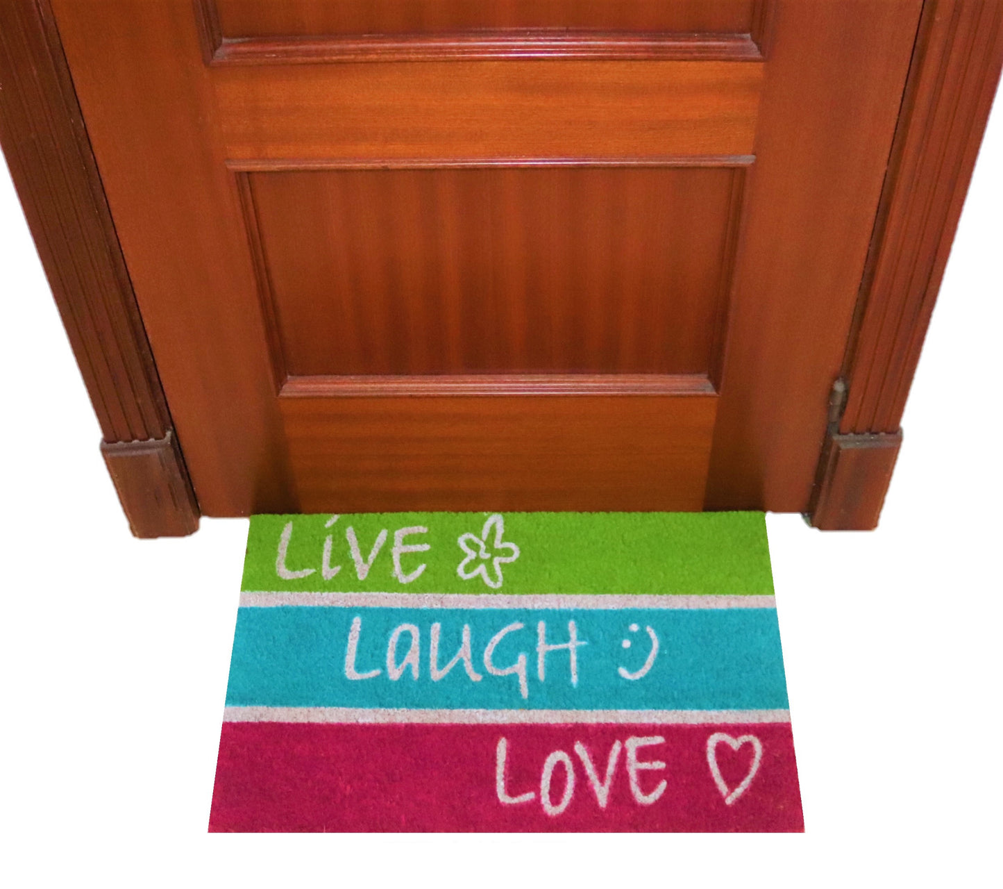 Felpudo de coco natural Live Laugh Love 40x60 cm