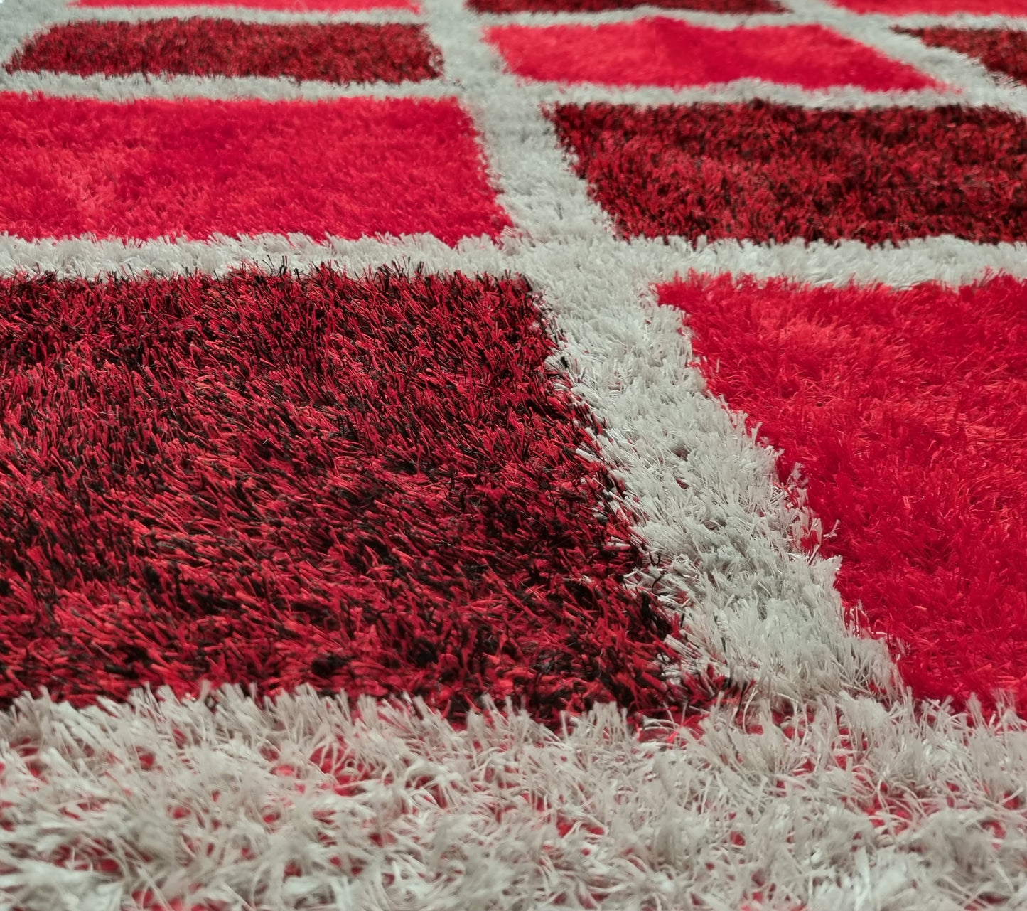 Alfombra de salón y habitación Cuadros Rojos